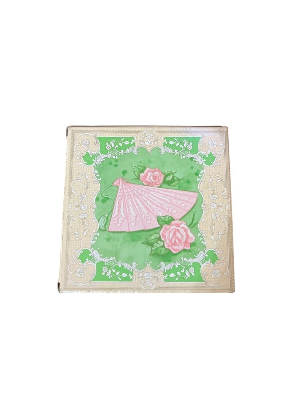 Vintage Avon Hostess Fancy Fan Soap Dish & 4 Pink Soaps NOS Original Box